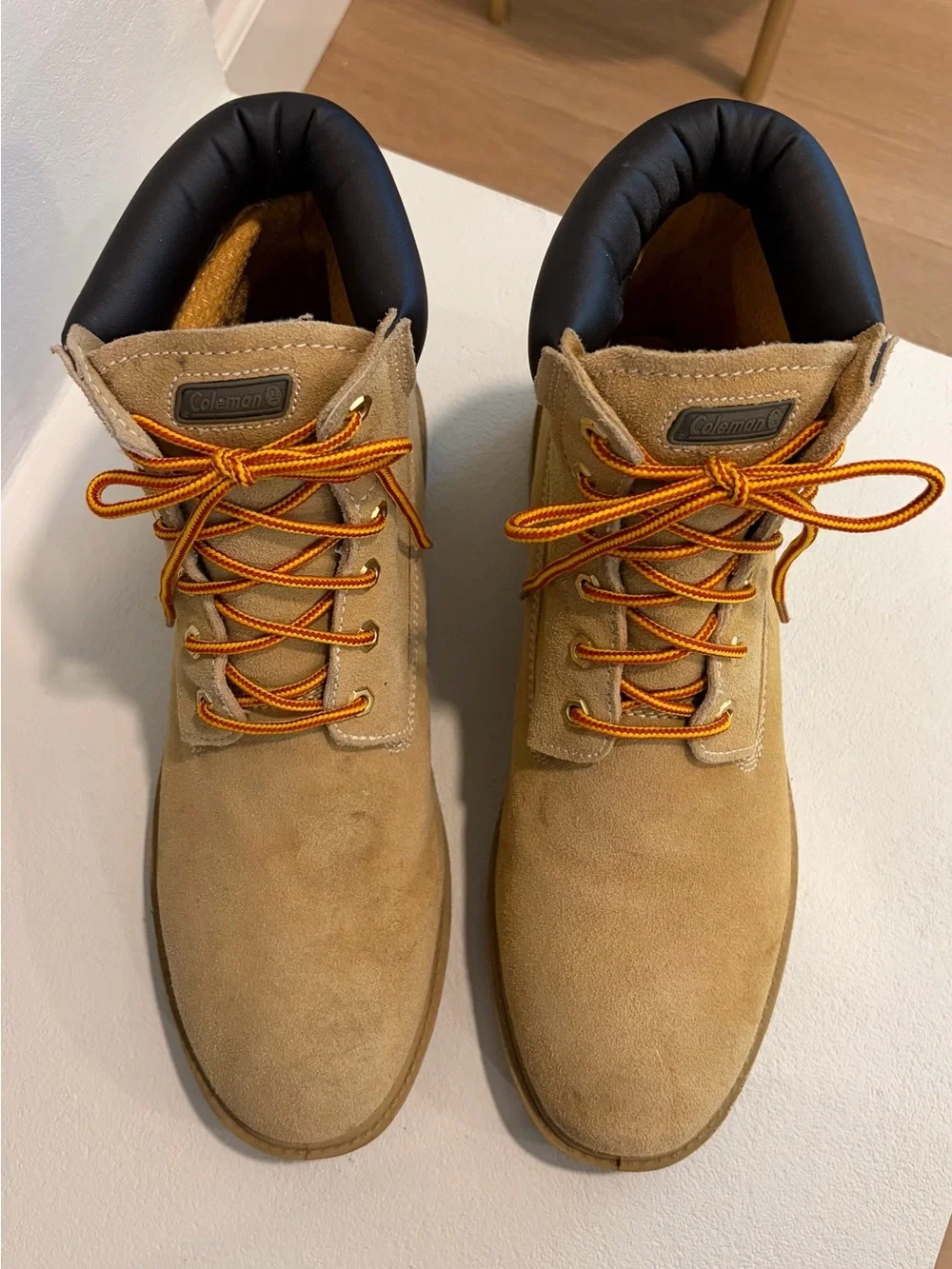Coleman Sz 12 Tan Suede Waterproof Insulated Oil Resistant Steel Toe Work Boots